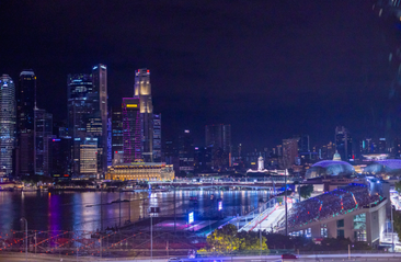 Singapore skyline during the Singapore Grand Prix