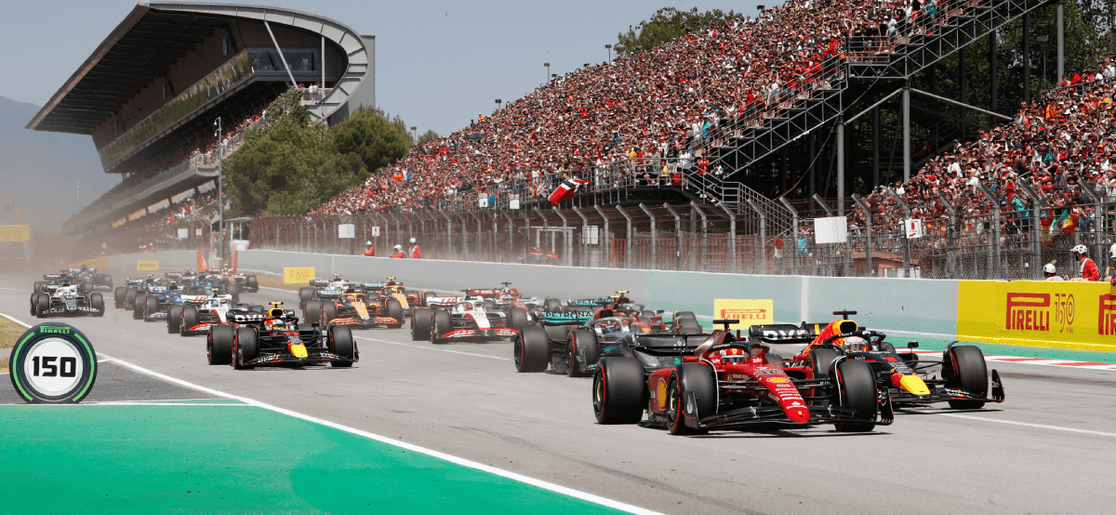 Start action at the Formula 1 Spanish Grand Prix