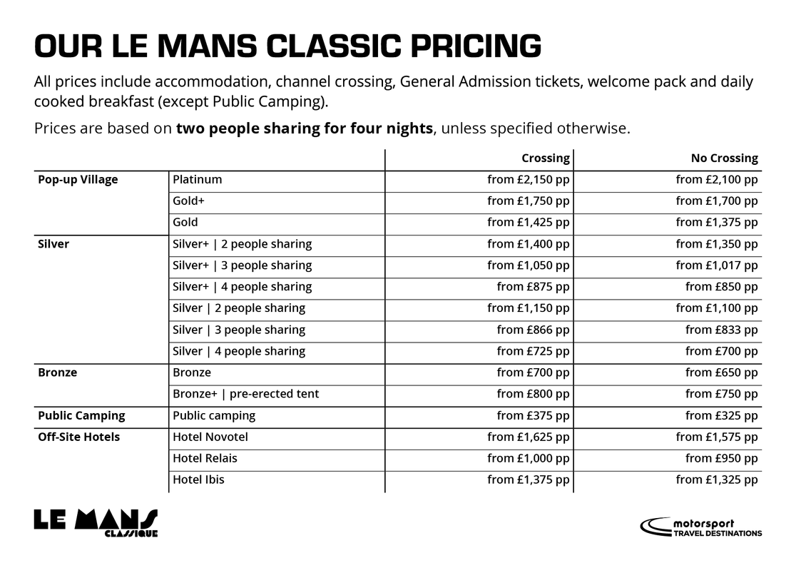 Le Mans Classic pricing