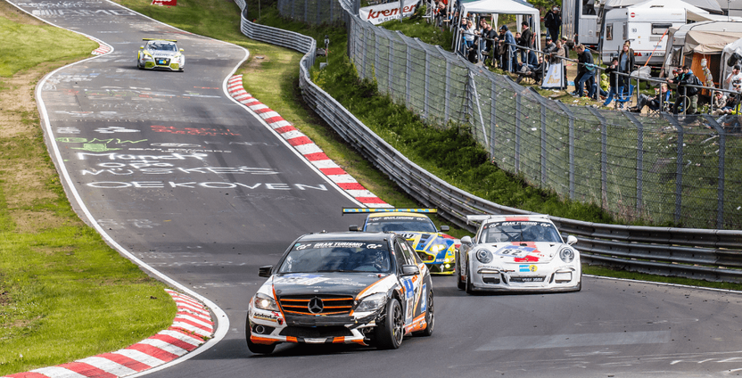 race action at Nurburgring 24-hour race