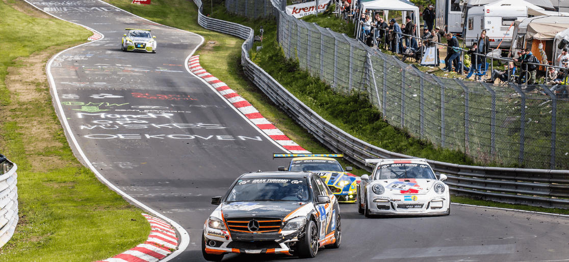 race action at Nurburgring 24-hour race