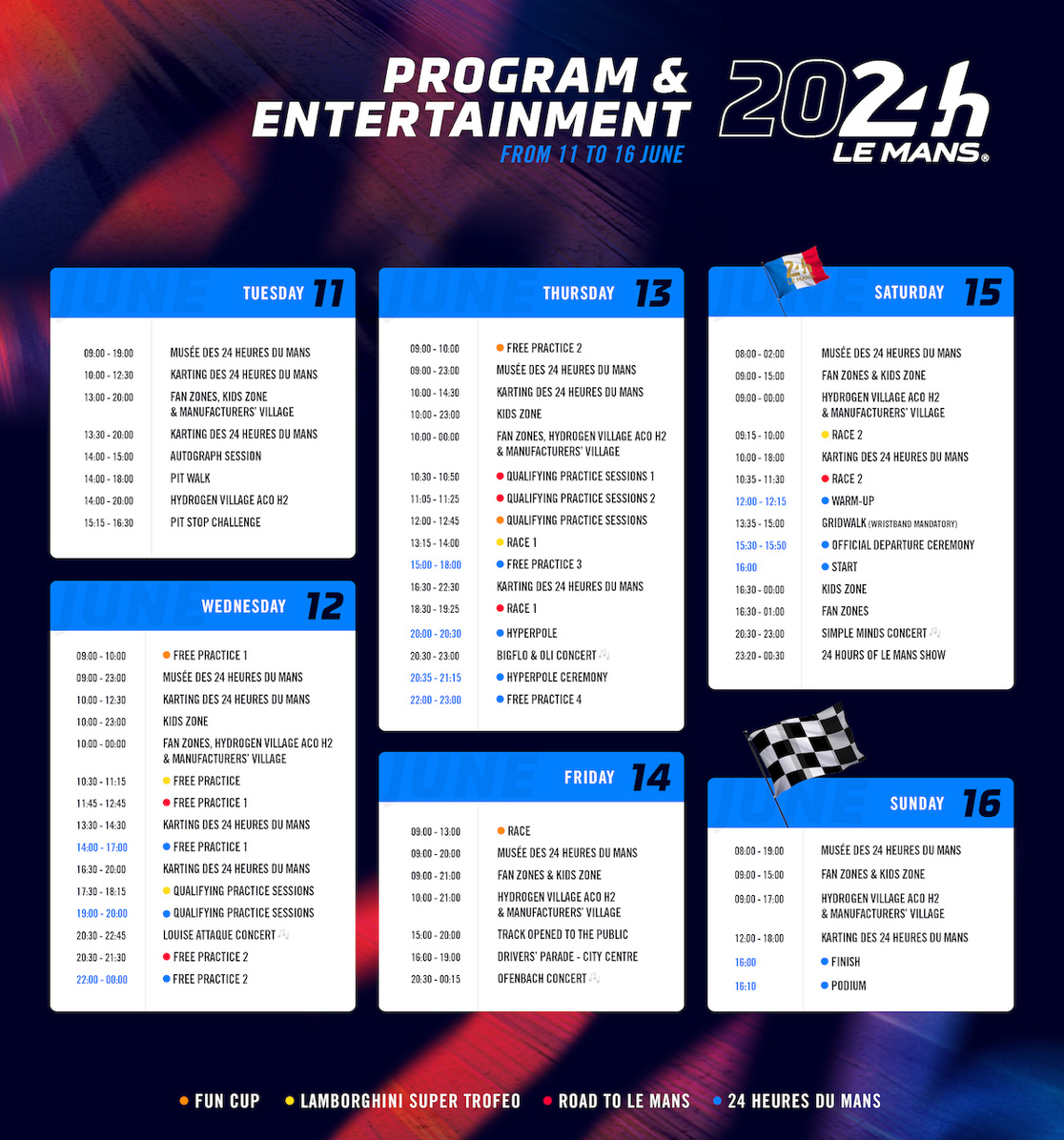 Le Mans 24h schedule