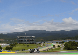 On track action at MotoGP Portugal race