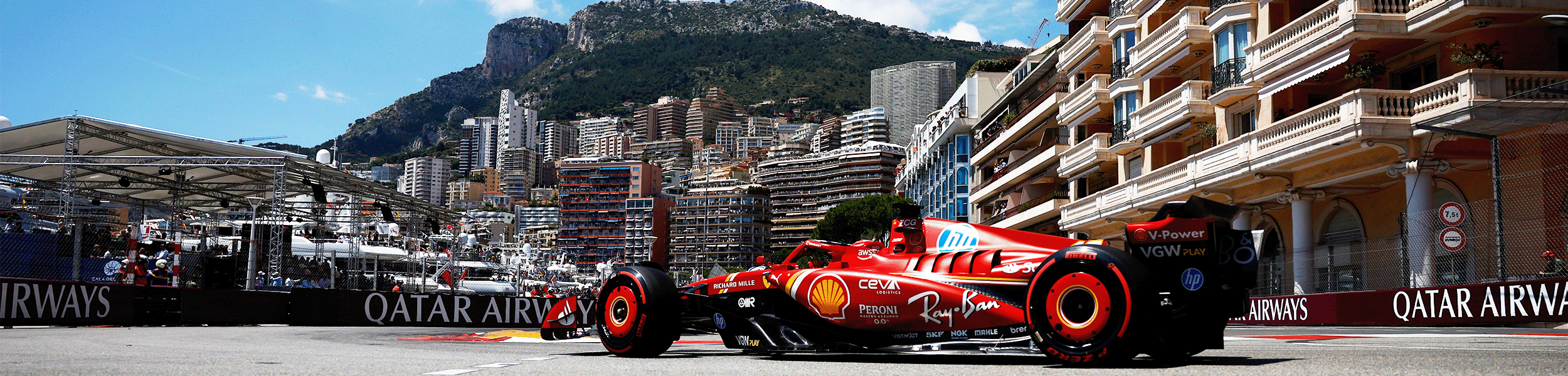 Charles LeClerc comes into the harbour at the 2024 Monaco Grand Prix