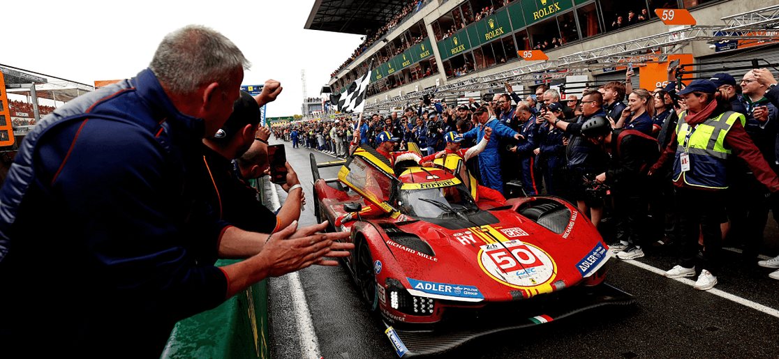 Winning Ferrari hypercar of Le Mans 24hr 2024 race