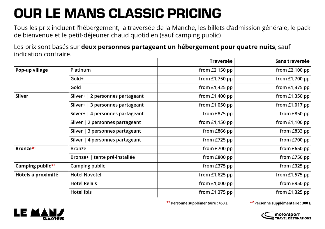 le mans classic pricing 2026 FR