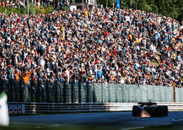 Fans watch the action at F1 Belgian Grand Prix