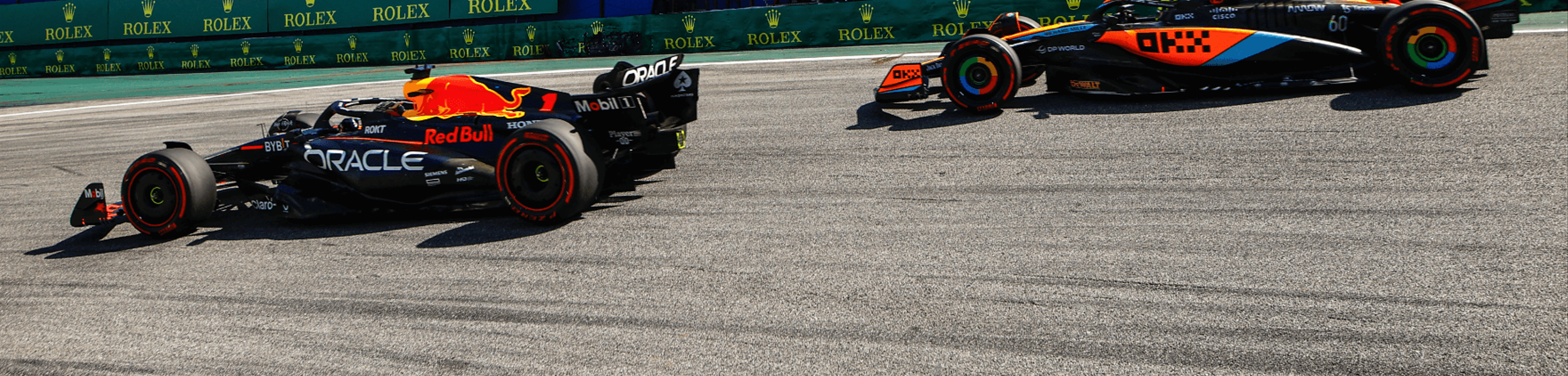 Max Verstappen and Lando Norris battle during Brazilian Grand Prix